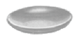 Round bowl, flat with curved edge