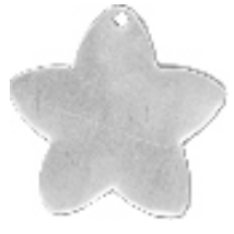 Star shaped pendant with five points